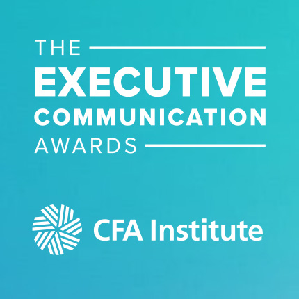 The executive communication awards with CFA Institute logo