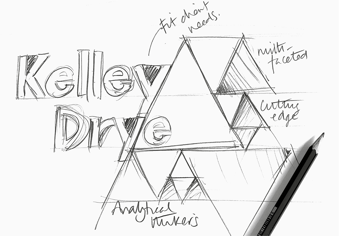 Kelley Drye new logo sketch