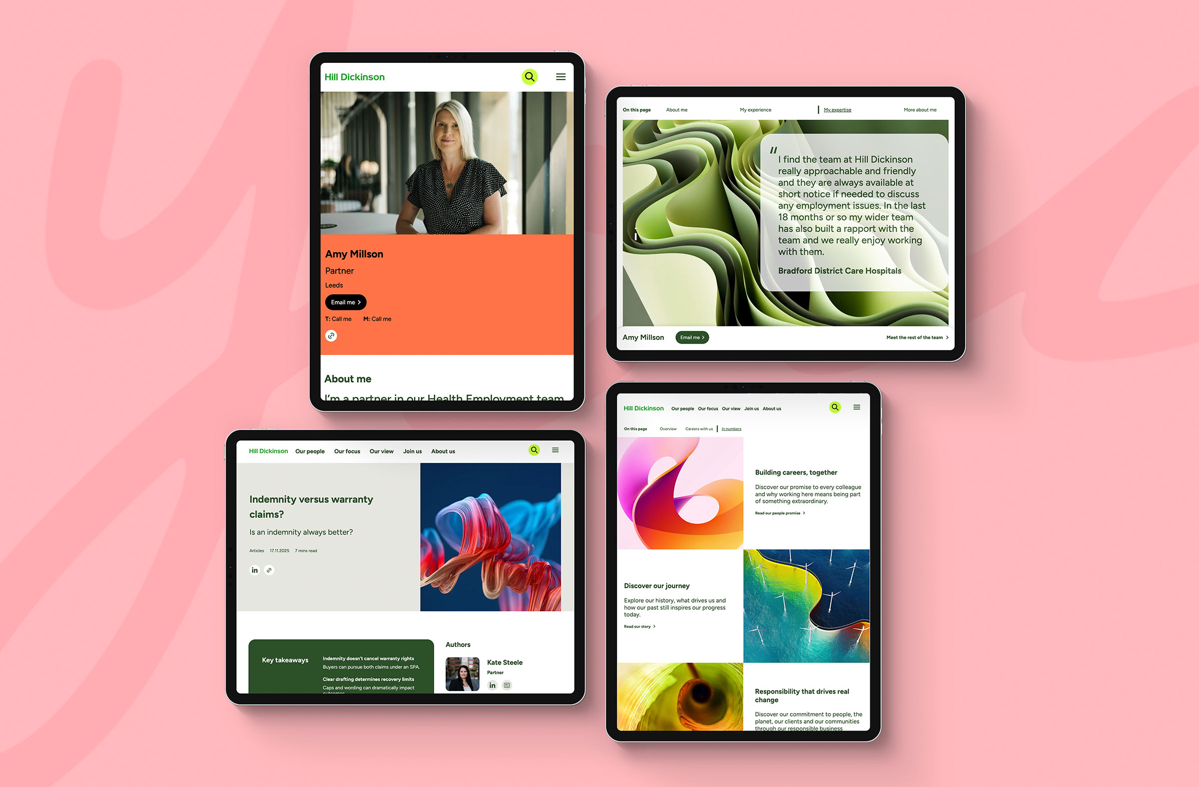 Hill Dickinson visual identity image. Website