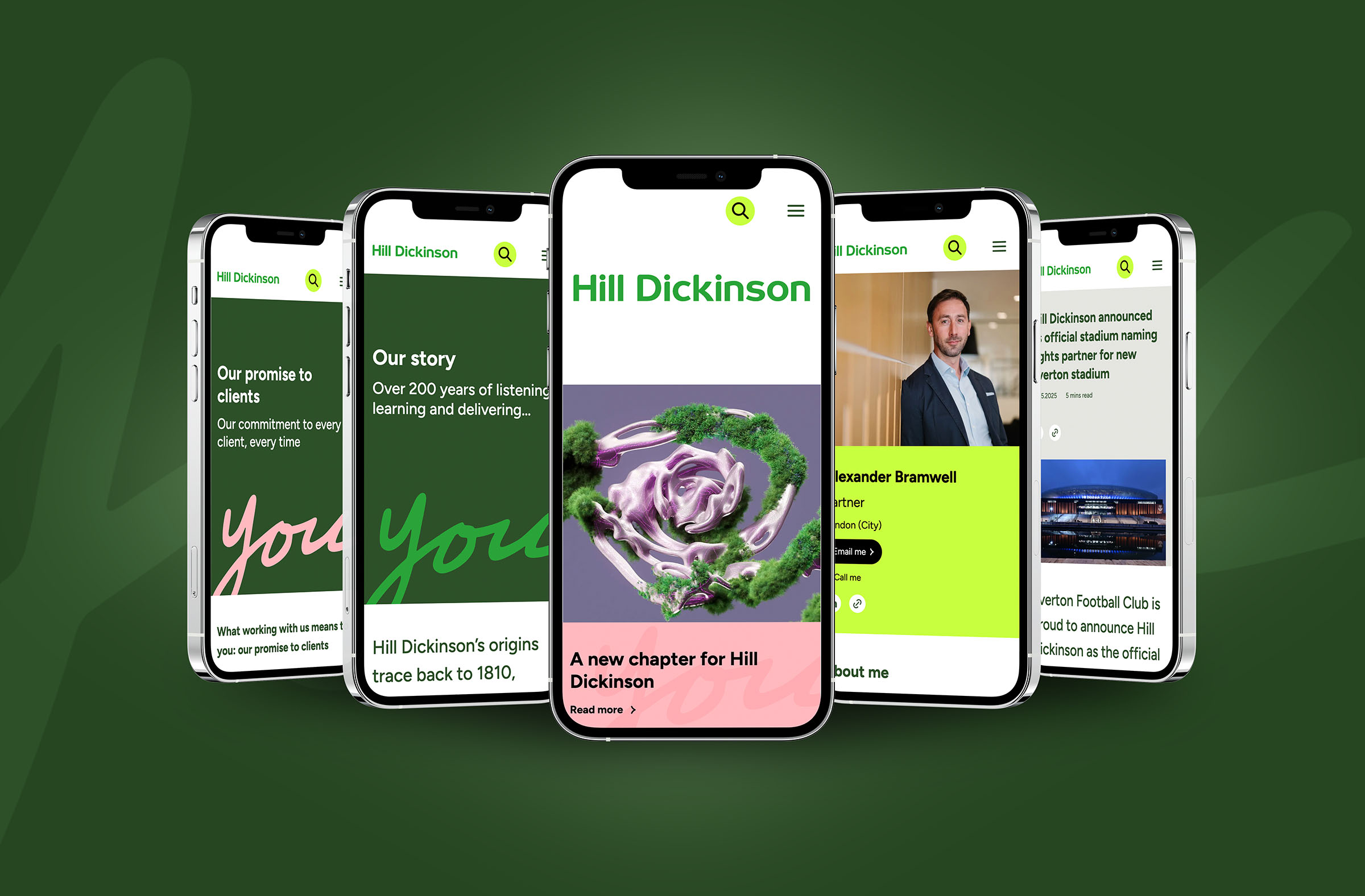 Hill Dickinson visual identity image. Website