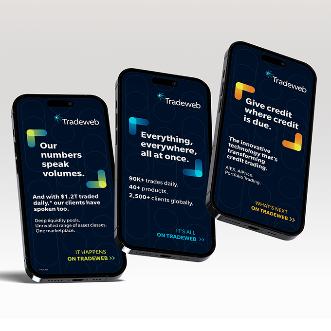 Tradeweb campaign ads displaying on mobile