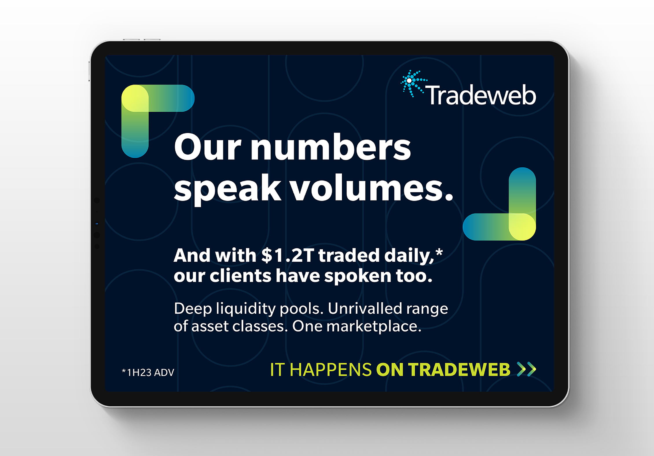 New Tradeweb design on an ipad